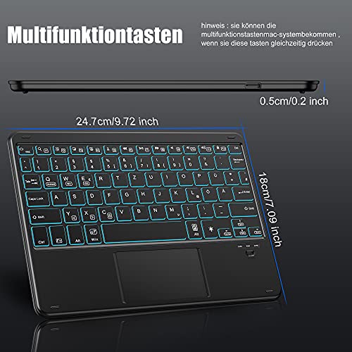 Tablet-Tastatur IVSOTEC beleuchtete Bluetooth Tastatur