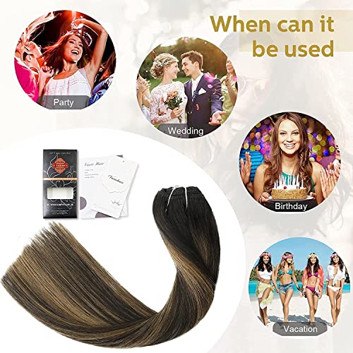 Clip-in-Extensions VARIO HAIR Clip in Extensions Echthaar Balayage