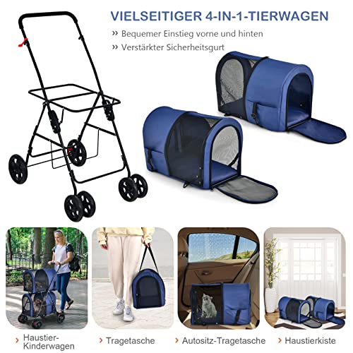 Hundebuggy COSTWAY 2 Etagen Hundewagen Haustiere Buggy