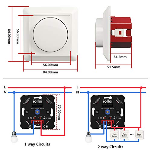 LED-Dimmer iolloi Dimmschalter, LED Dimmer Schalter