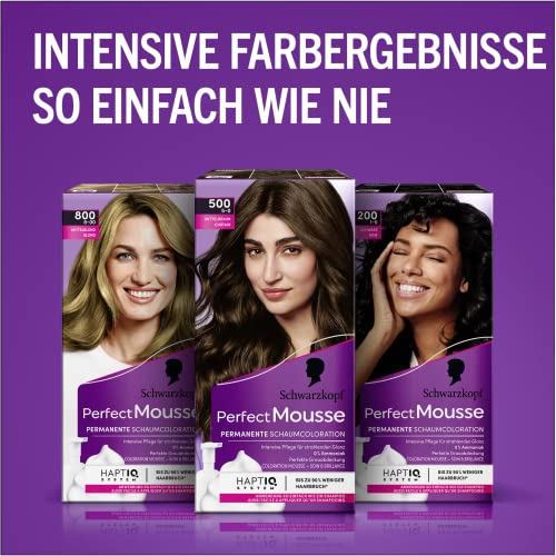 Haarfarbe dunkelbraun Perfect Mousse Schwarzkopf Permanente