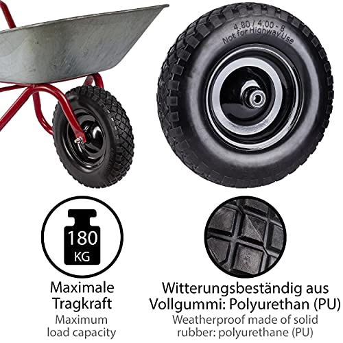Schubkarrenrad Vollgummi ONVAYA ® Ersatzrad für Schubkarre