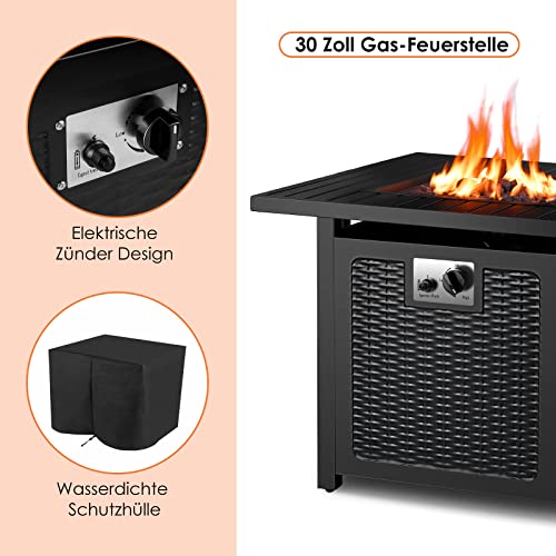 Gas-Feuerstelle TLSUNNY Feuertisch, Gas Feuerstelle