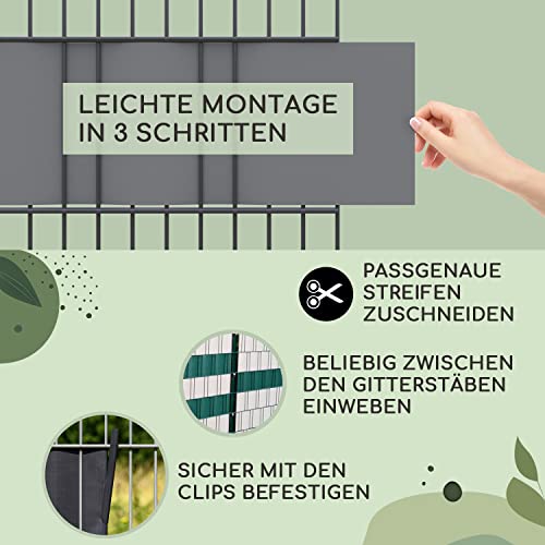 Sichtschutzstreifen Winter & Bani Zaun Weich PVC 50m x 19 cm
