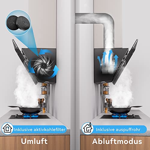 Dunstabzugshaube IsEasy 60 cm, Kopffreiheit mit 523 m³/h