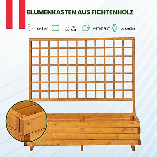 Blumenkasten mit Rankgitter GASPO, Pflanzkübel aus Holz