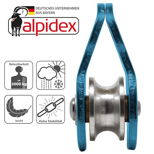 Umlenkrolle ALPIDEX Seilrolle 20 kN, Mobile Pulley Flaschenzug