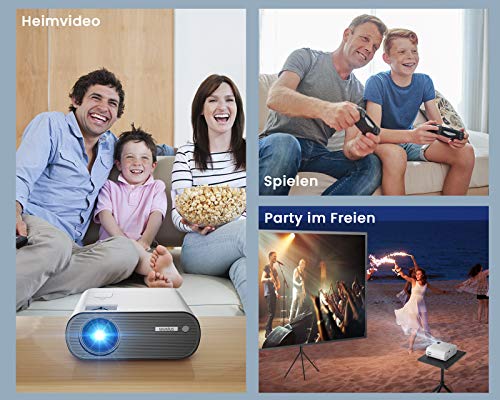 Heimkino-Beamer WiMiUS Mini Beamer, WiFi Bluetooth LED