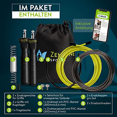 Profi-Springseil ZenOne Sports ZenRope Springseil, Speed Rope