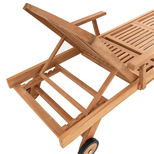 Deckchair Teak Sonlex Sonnenliege Gartenliege Relax-Liege Teak-Holz