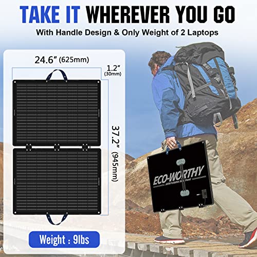 Mobile Solaranlage ECO-WORTHY 100W Solarpanel Faltbar