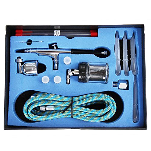 Airbrush-Set TIMBERTECH ABPST06 und Kolbenkompressor