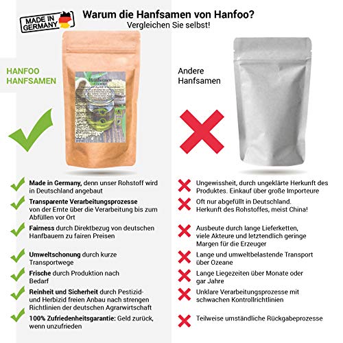 Hanfsamen Hanfoo BIO geschält 500g aus Deutschland