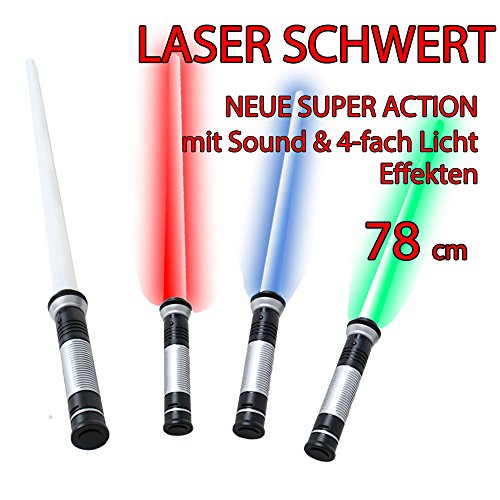 Lichtschwert tevenger Kinder Laserschwert Lightsaber 4-Fach LED