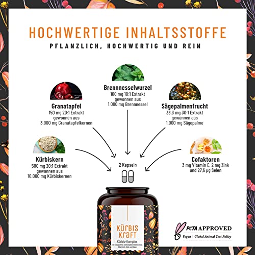 Prostata-Tabletten NATURTREU KÜRBISKRAFT Kürbiskern