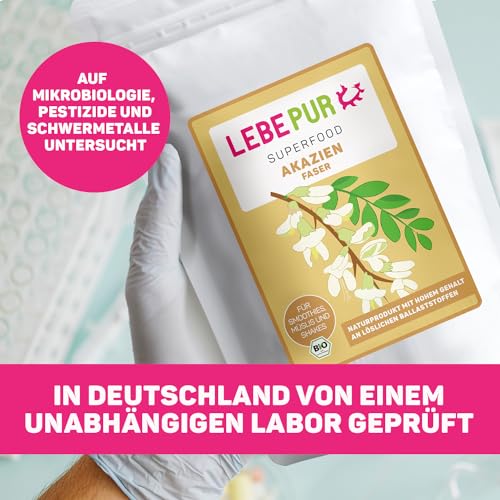 Akazienfaser Lebepur BIO vegan 500g, 90% Ballaststoffe