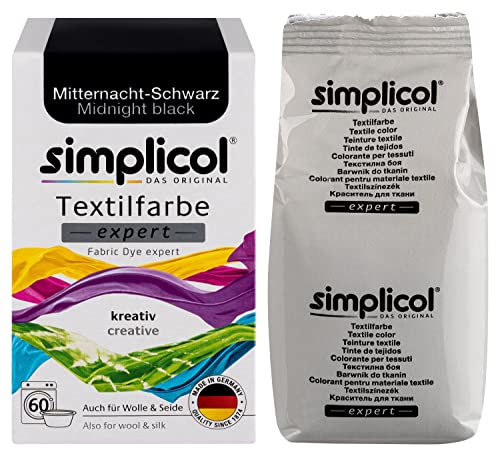 Textilfarbe simplicol expert Mitternacht-Schwarz 1718, 2er Pack