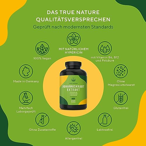 Johanniskraut TRUE NATURE Kapseln hochdosiert – 200 Kapseln