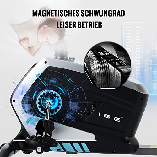 Ergometer ISE Liege-Heimtrainer mit Magnetbremse, Pulssensoren
