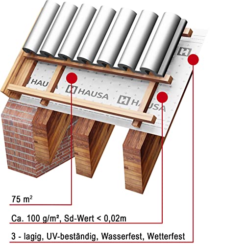 Dampfbremsfolie Hausa Unterspannbahn 100g/m² flexibel