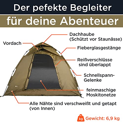 Trekkingzelt Q-Tac Ruck Zuck Bivvy Angelzelt 2m & 3m