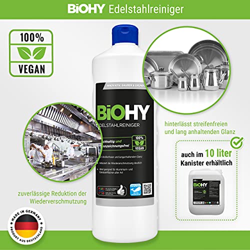 Edelstahlreiniger BIOHY 1l Flasche Edelstahlpflege