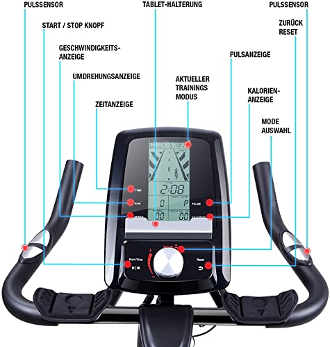 Indoor Bike Sportstech Ergometer Heimtrainer, 22KG Schwungrad