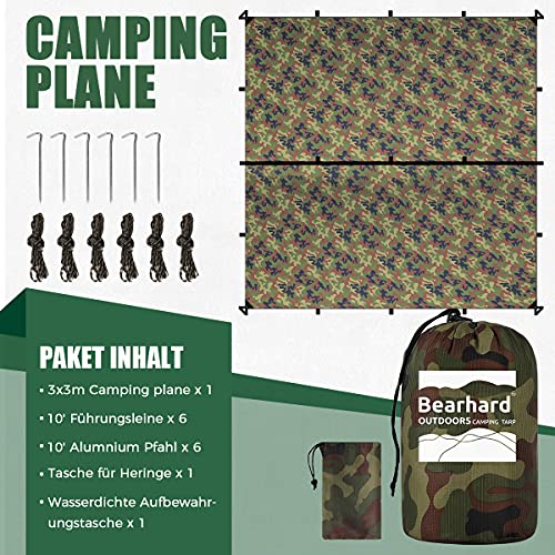 Tarp Bearhard wasserdicht Camping Zeltplanen 3 x 3,6 m