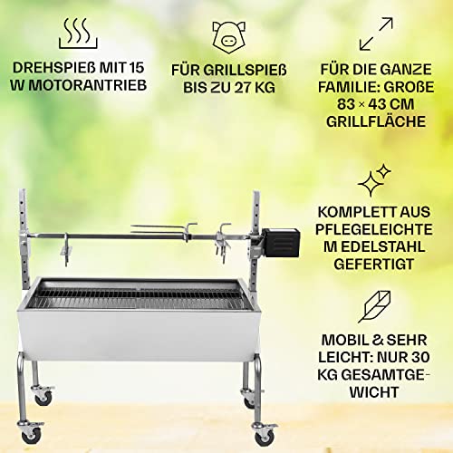 Spanferkelgrill Oneconcept 2-in-1 Rotisserie Grill mit Motor