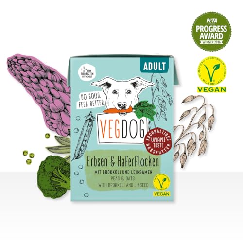 Veganes Hundefutter VEGDOG Adult veganes Nassfutter, Tetra Pak