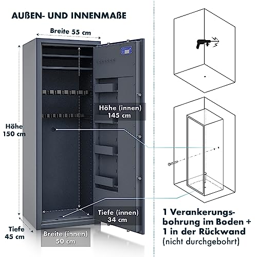 Waffenschrank Secureo SafeHero Klasse 0 EN 1143-1 Hawk 16 XL