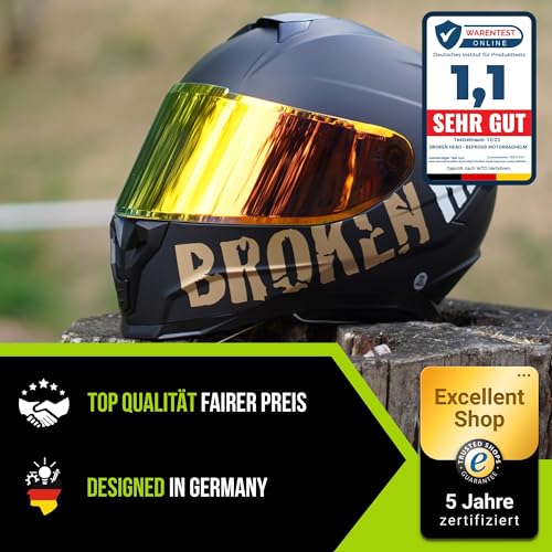 Motorradhelm Broken Head BeProud Sport Gold