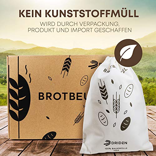 Brotbeutel DRIDEN XL [3er Set] 100% Natur Baumwolle