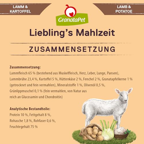 Hunde-Nassfutter GranataPet Liebling’s Mahlzeit Lamm & Kartoffel