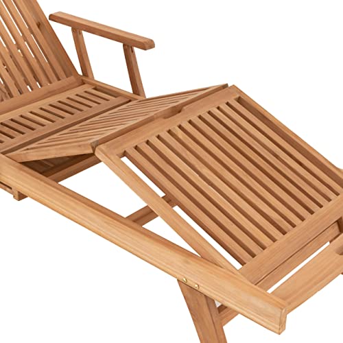 Deckchair Teak Sonlex Sonnenliege Gartenliege Relax-Liege Teak-Holz