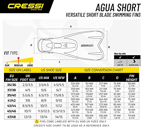 Schwimmflossen Cressi Agua Short Flossen Kurze Schnorchel