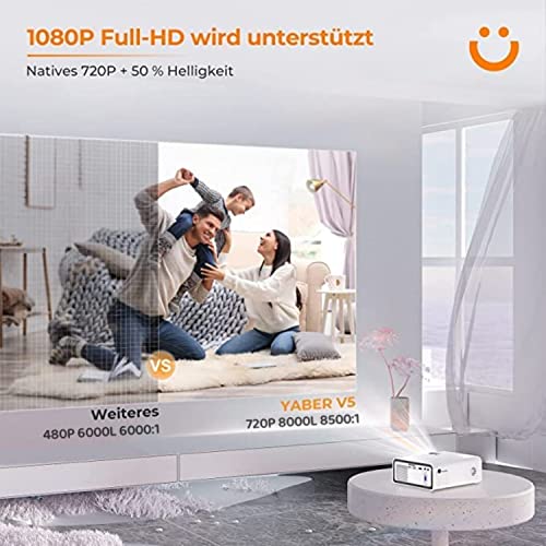 Beamer unter 200 Euro YABER Mini Beamer, Full HD 1080P Beamer