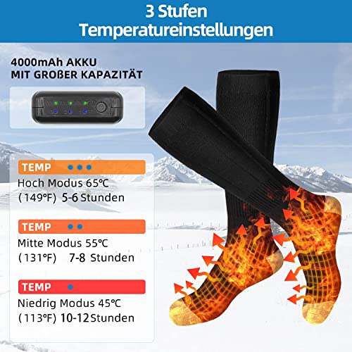 Beheizbare Socken Lizhitree, 4000mAh beheizte Socken