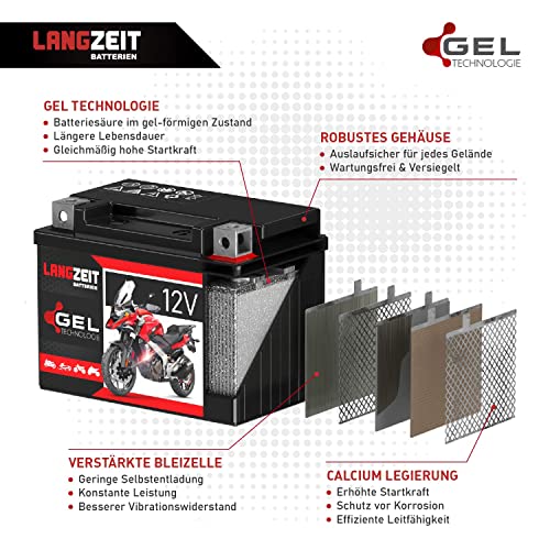 Motorrad-Batterie LANGZEIT Batterien LANGZEIT YTX12-BS