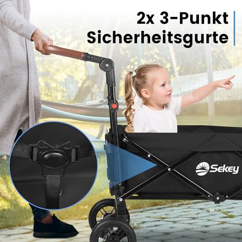 Bollerwagen mit Dach Sekey Bollerwagen Faltbar mit Dach 2 Kinder