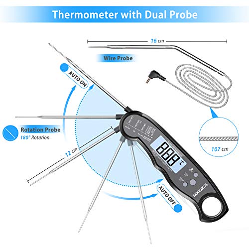 Fleischthermometer NIXIUKOL Digital Grillthermometer 2-in-1