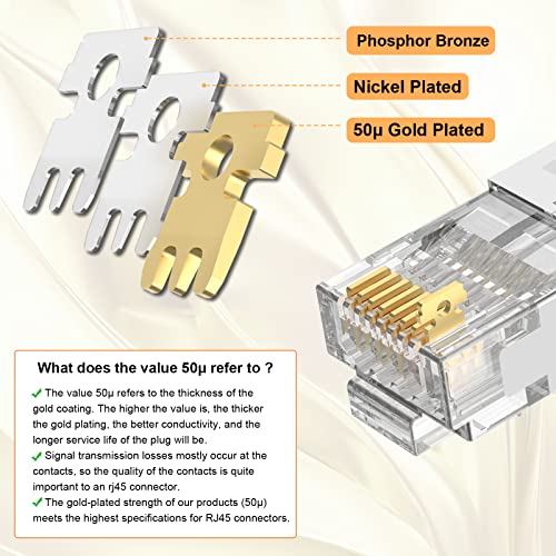 RJ45-Stecker VCE RJ45 Stecker CAT7 CAT6A, 10X Netzwerkstecker