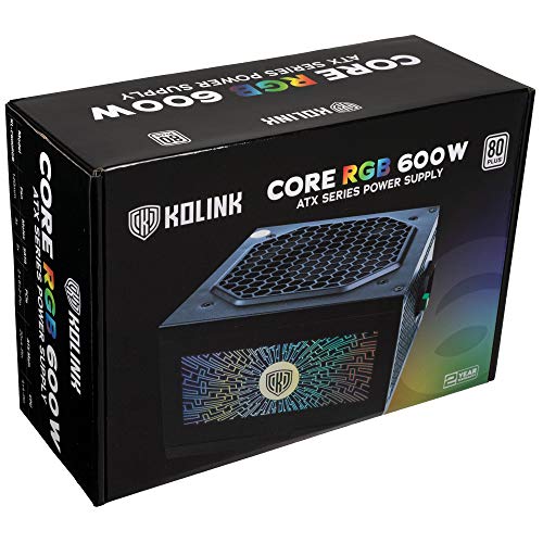 600-Watt-Netzteil KOLINK Core RGB 80 Plus PC-Netzteil PC 600 W