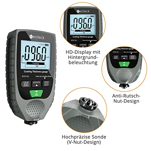 Schichtdickenmessgerät Neoteck Autolack- Handheld LCD-Display