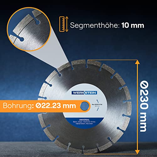 Diamanttrennscheibe 230 mm WERKSTEIN Extrem langlebige