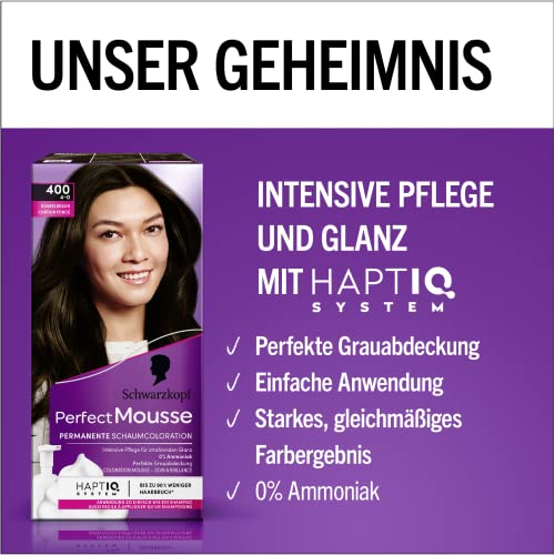 Haarfarbe dunkelbraun Perfect Mousse Schwarzkopf Permanente