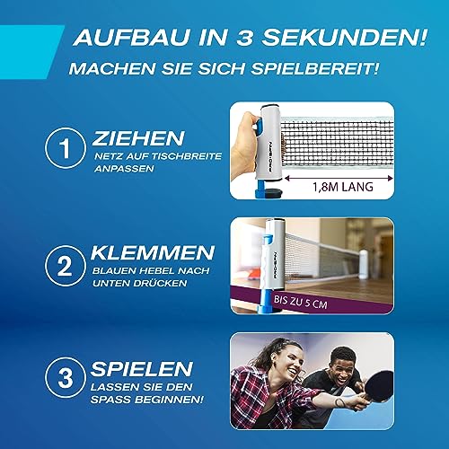 Tischtennisnetz PRO SPIN PRO-SPIN Ausziehbares Tragbares