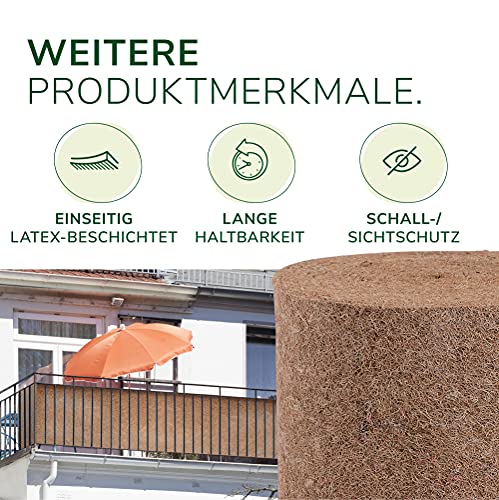 Kokosmatte Natursache Meterware 0,50m x 5m (7mm dick)