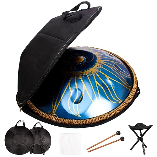 Handpan ANTETOK Blue Harmonic Drum in D-Moll, 10 Noten