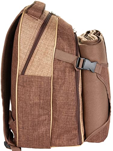 Picknickrucksack BRUBAKER für 4 Personen Braun